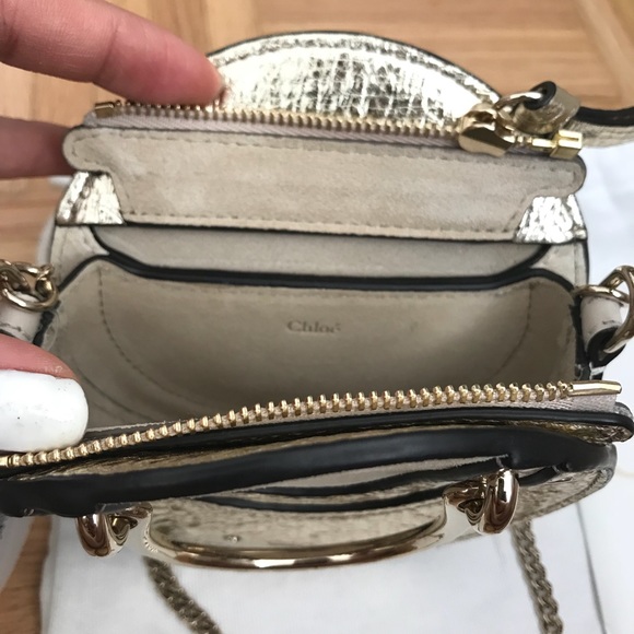 NWT Chloe Pixie Mini Metallic Crossbody Bag - Picture 8 of 8